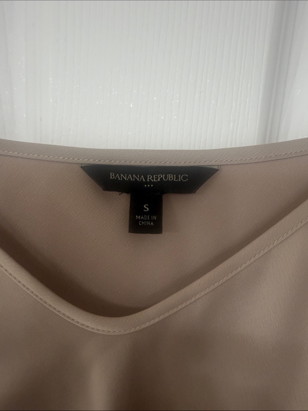 Banana Republic Taupe Slip Midi Dress with V-Neck - Picture 2 of 8